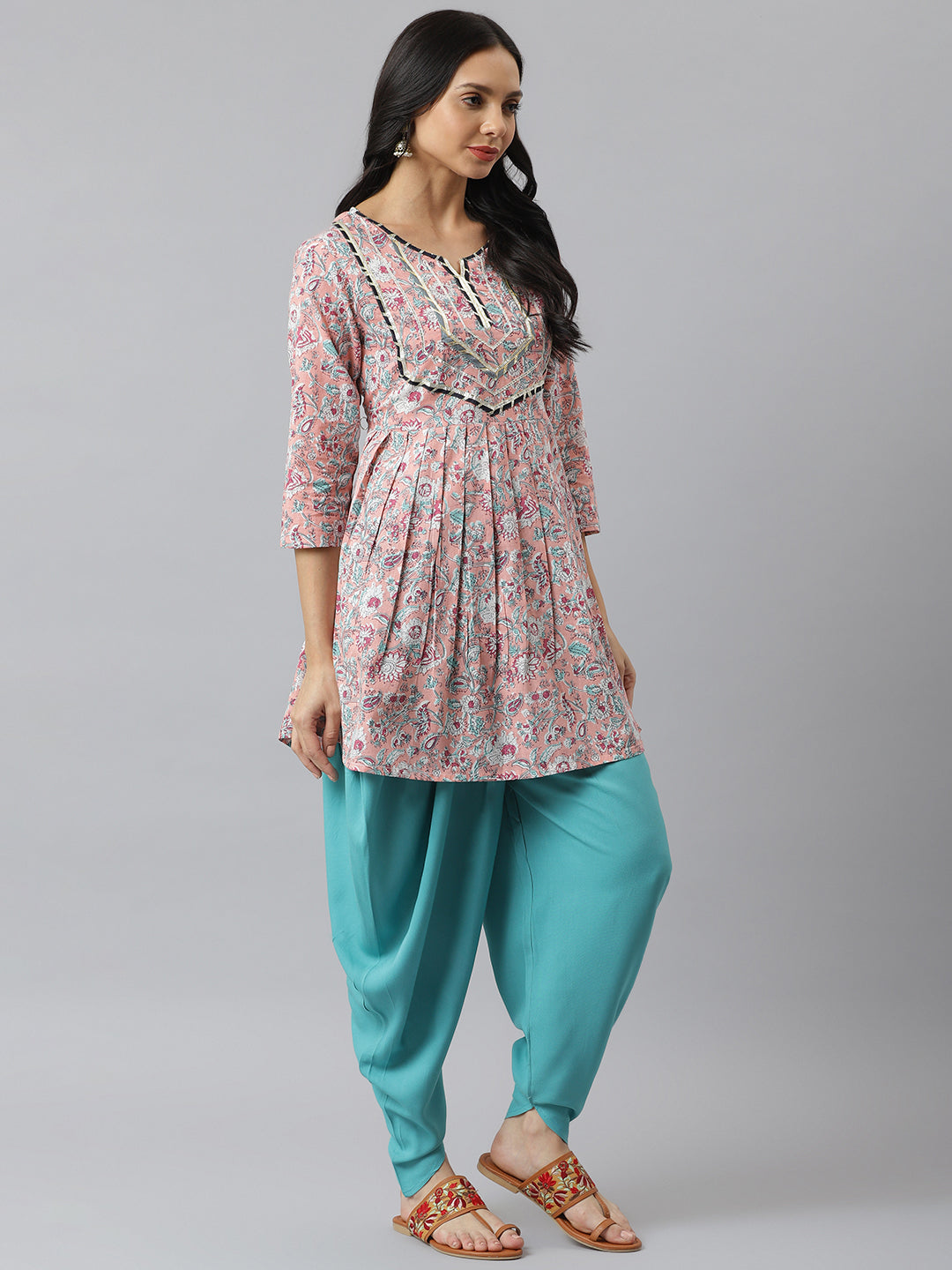 Buy Anouk Ethnic Motifs Foil Printed Fusion Kurti With Dhoti Pants Online  at Best Price | Distacart
